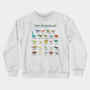 Dinosaurs Identification Types Crewneck Sweatshirt